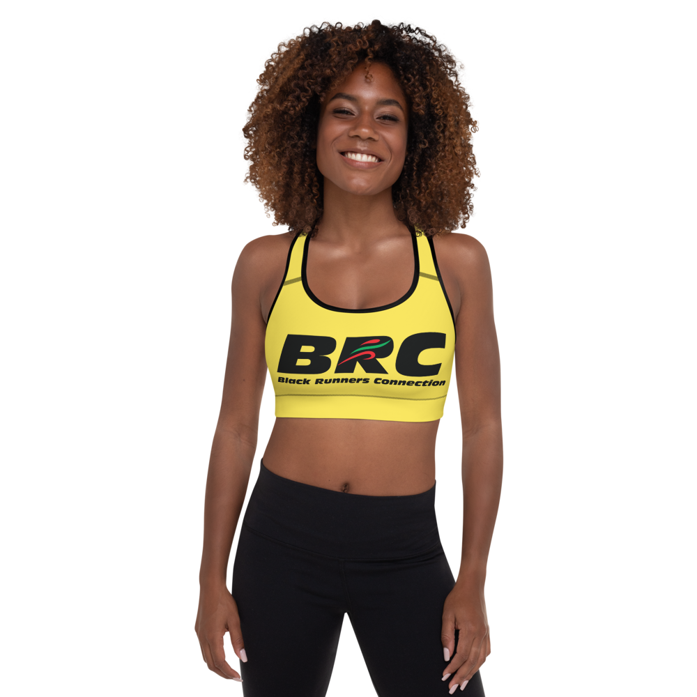 2021 BRC Black Burst - Padded Sports Bra - Black and Yellow